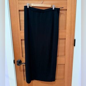 Black Merino Wool maxi skirt